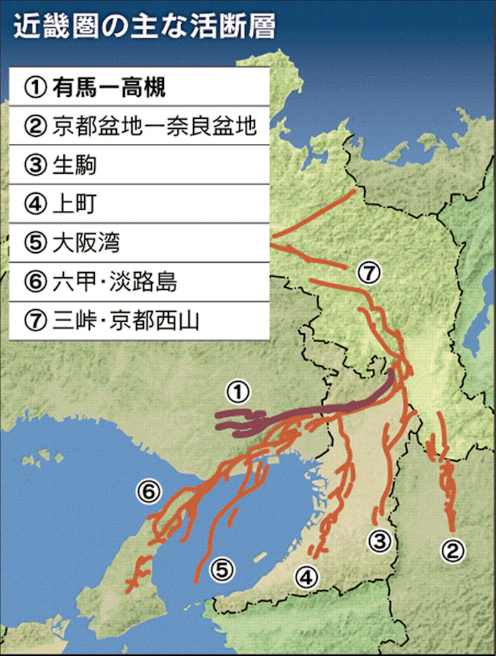 震源は 有馬 高槻断層帯 東端近く 気象庁会見 日本経済新聞